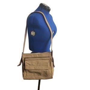 FOSSIL Canvas Shoulder Handbag Tan & Brown‎ 9X4X11 SEE DESCRIPTION